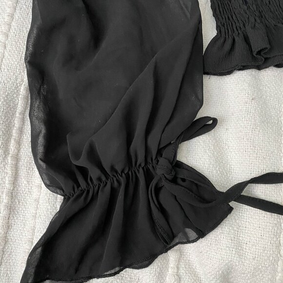 Yesstyle Off shoulder long sleeve top in black - Picture 2 of 3